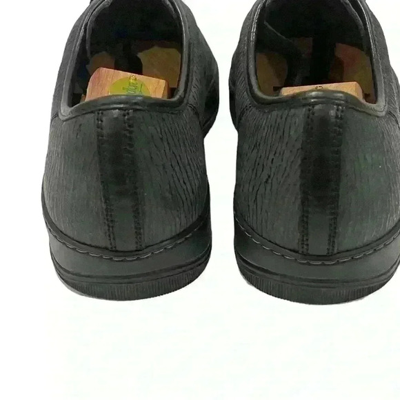 Lanvin Mens Sneakers DBB1 Black Patent  And Épi Leather Cap Toe Low Top Size 9 - Picture 13 of 16